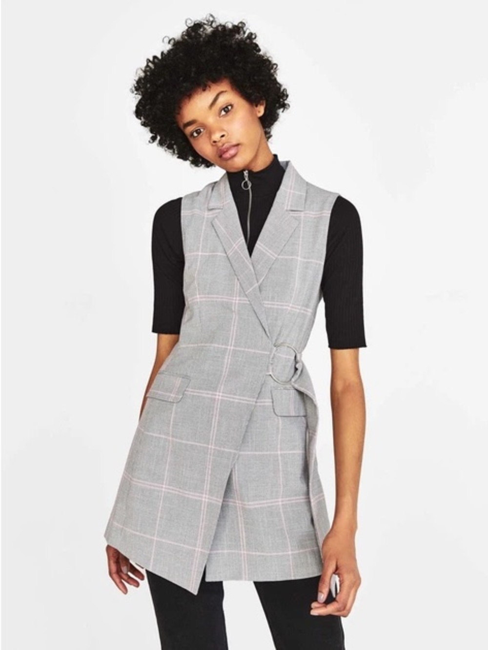 Bershka plaid blazer